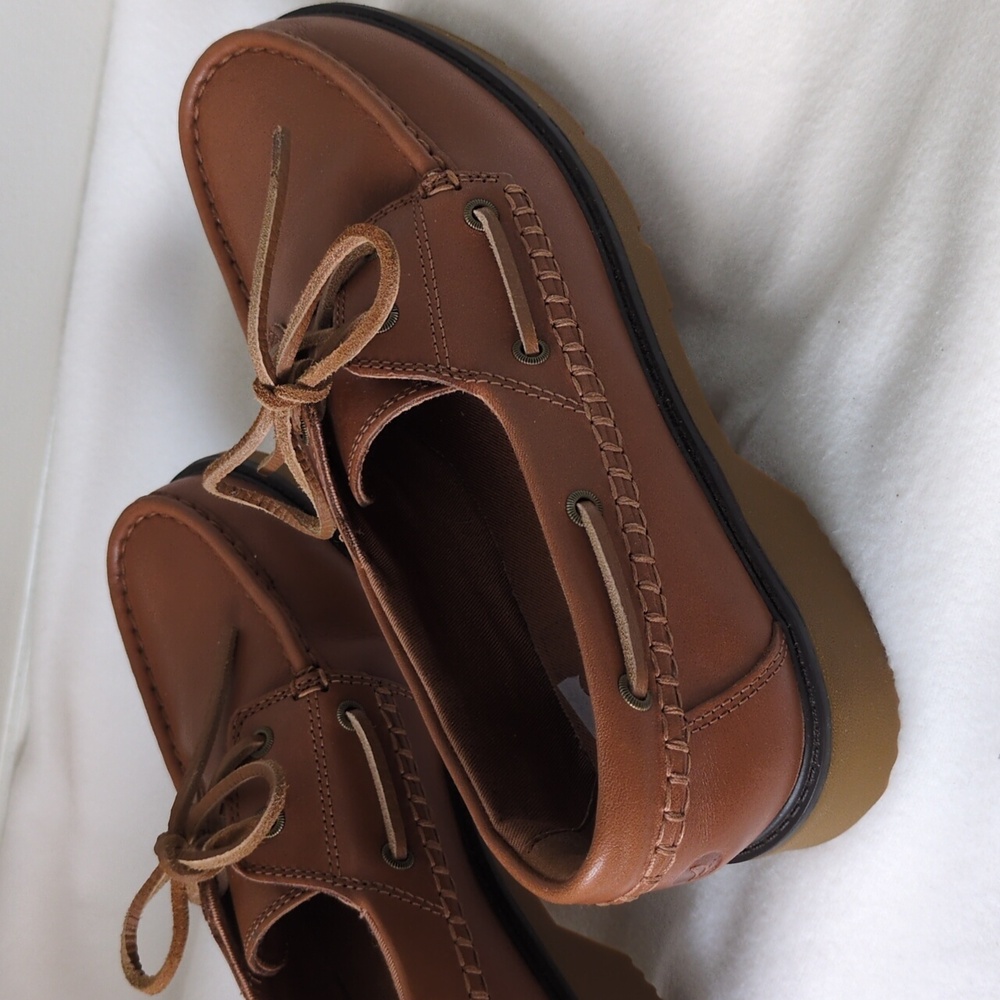 Sperry Classic Leather Boat Shoes in Cognac Brown - Picture 6 of 8